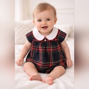 Edgehill Collection Plaid Bodysuit - Red, Green, White
